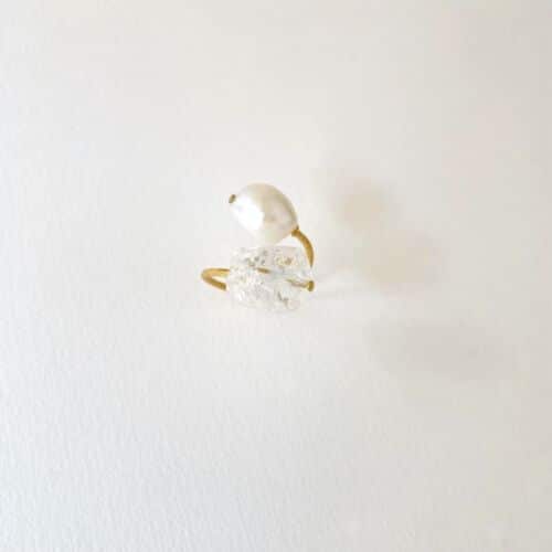 Bague Ring CRYSTAL and Pearl by SANDE PARIS