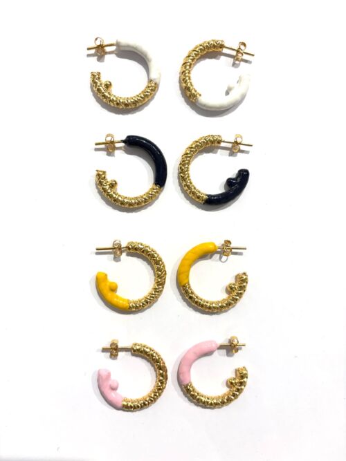 Creoles Pineapple Couleur Hoops earrings Pineapple Colors By Sande Paris