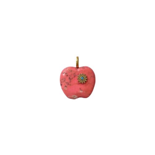 Pendentif EVE forme pomme en Howlite Pendant apple shape howlite stone by Sande Paris