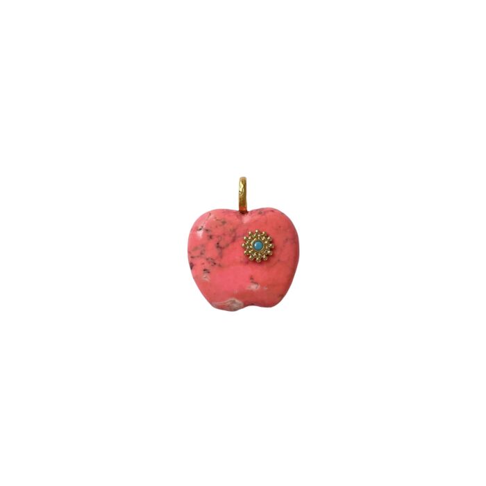Pendentif EVE forme pomme en Howlite Pendant apple shape howlite stone by Sande Paris