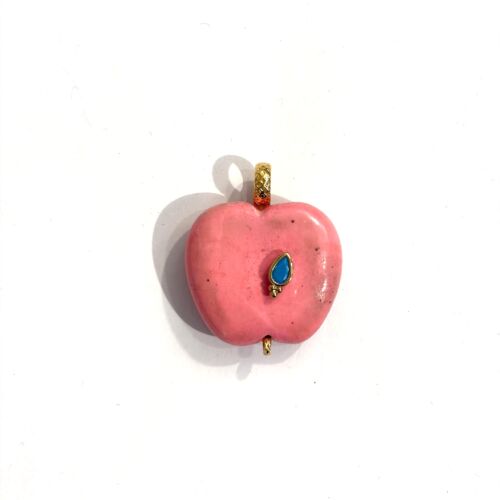Pendentif EVE forme pomme en Howlite Pendant apple shape howlite stone by Sande Paris