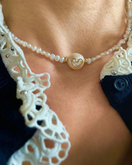 Collier perles Coeur MON AMOUR by Sande Paris Bijoux