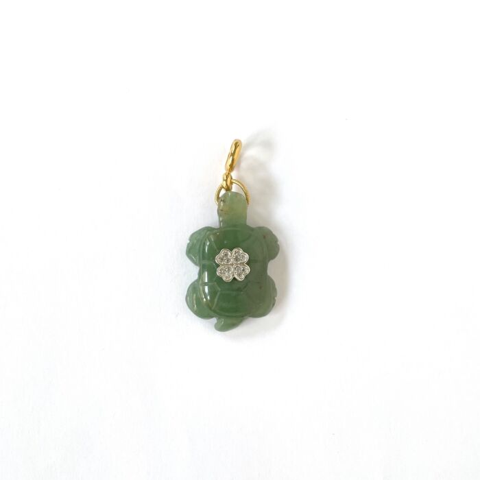 TARA pendant turtle Jasper green by Sande Paris