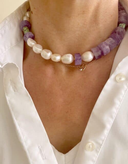 collier Sophia, avec des Améthystes et Perles d'eau douce