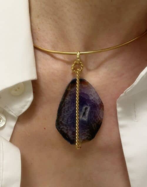 Purple Agate piece unique by SANDE PARIS