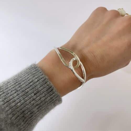 Jonc Bangle GRACE solid silver SANDE Paris jewelry