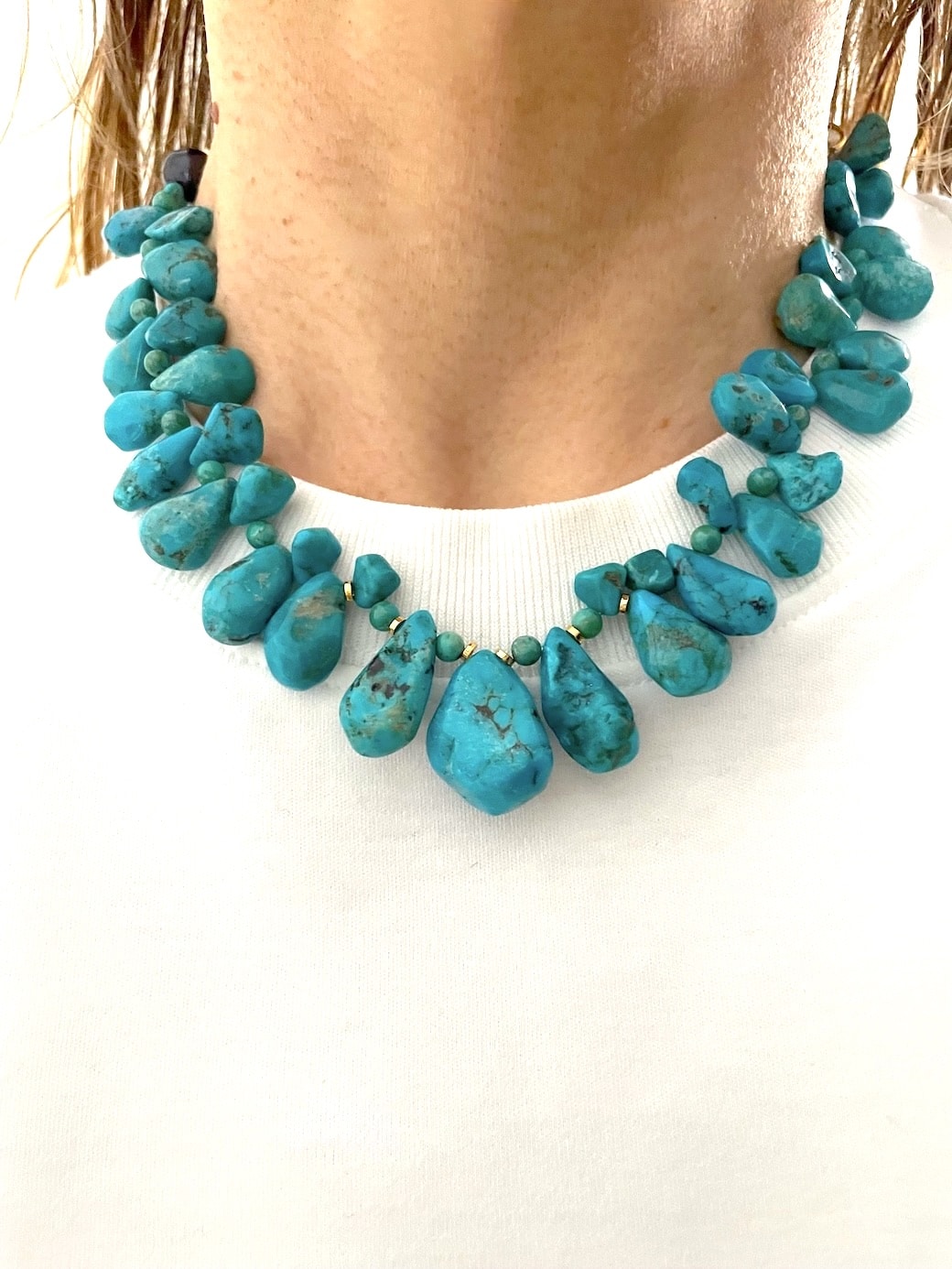 Collier necklace MAJAH turquoise by SANDE PARIS.