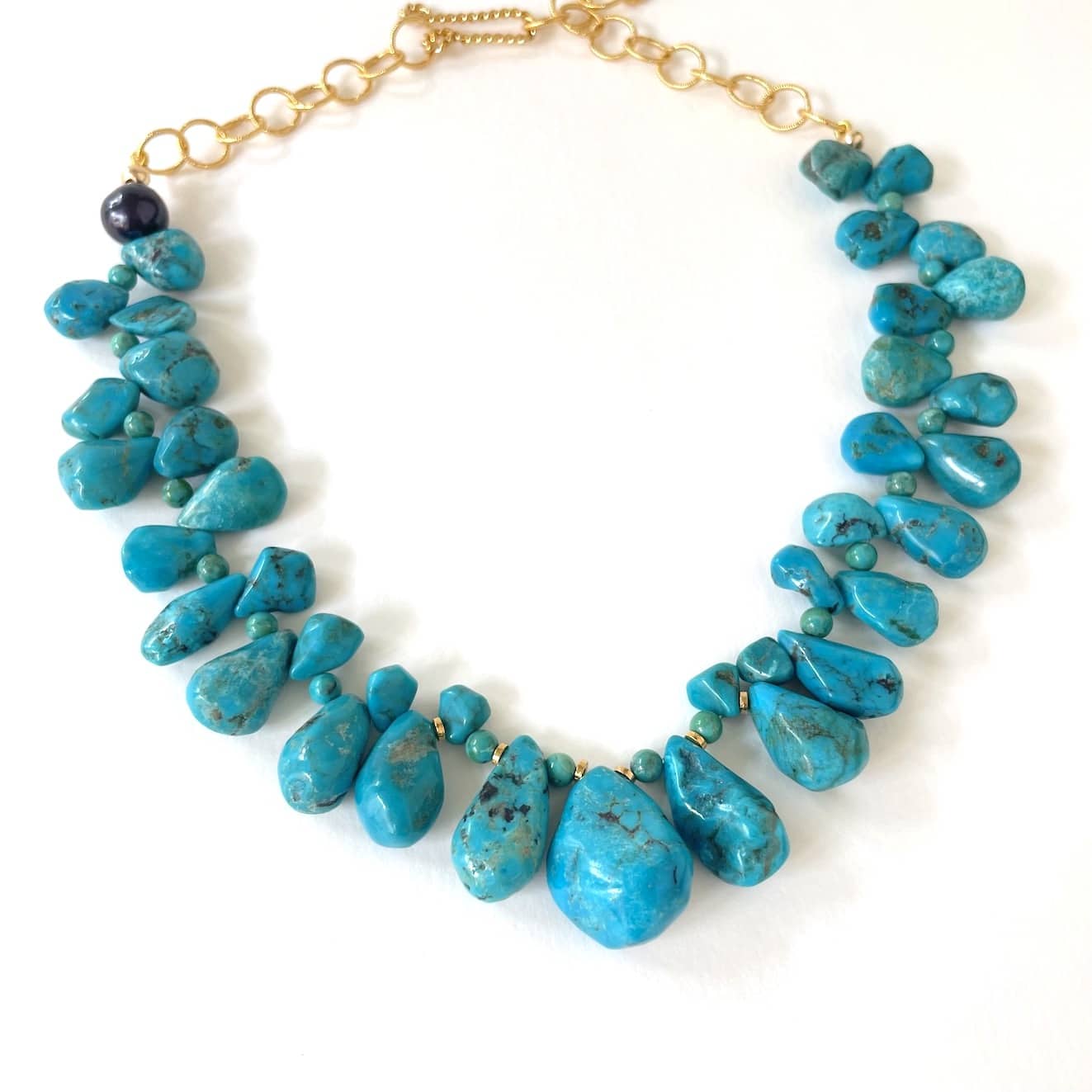 Collier necklace MAJAH turquoise by SANDE PARIS.