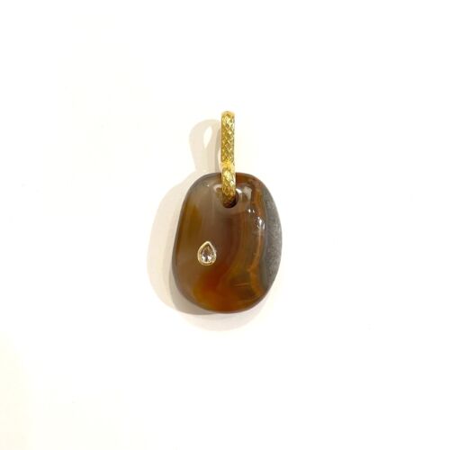 Agate Brown Pendant pendentif by Sande Paris