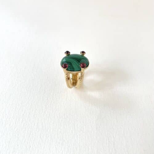 Bague JOY Malachite Grenat by SANDE PARIS bijoux