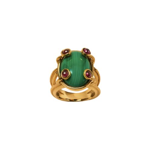 Bague Joy Malachite Grenat