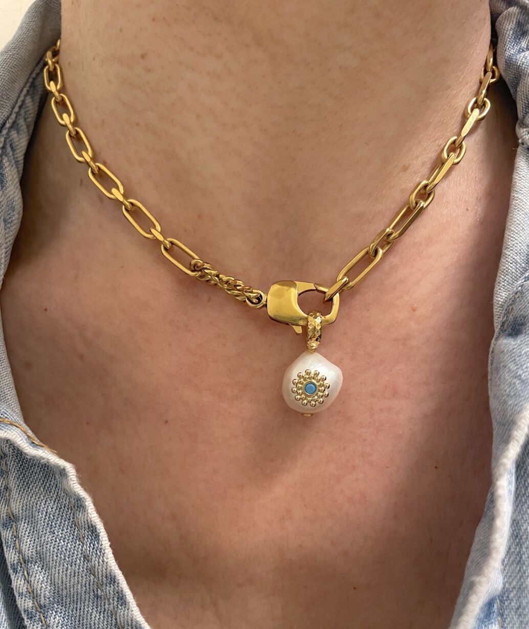 Pendentif perle d'eau douce LILY Pendant freshwater pearl by SANDE PARIS bijou jewel