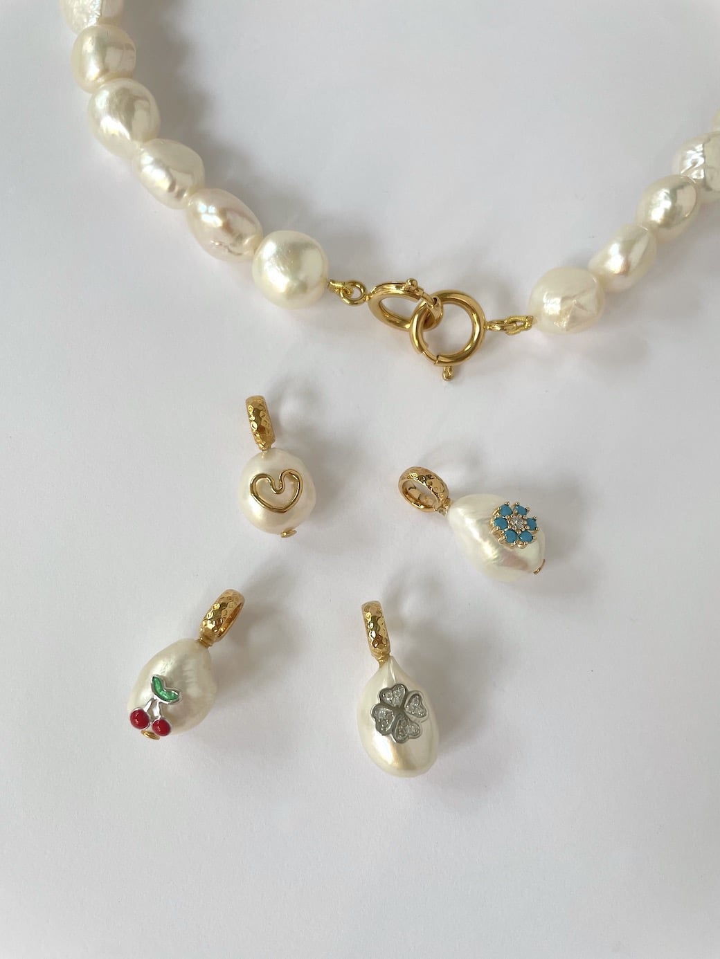 Pendentif perle d'eau douce LILY & bABY HEART Pendant freshwater pearl by SANDE PARIS bijou