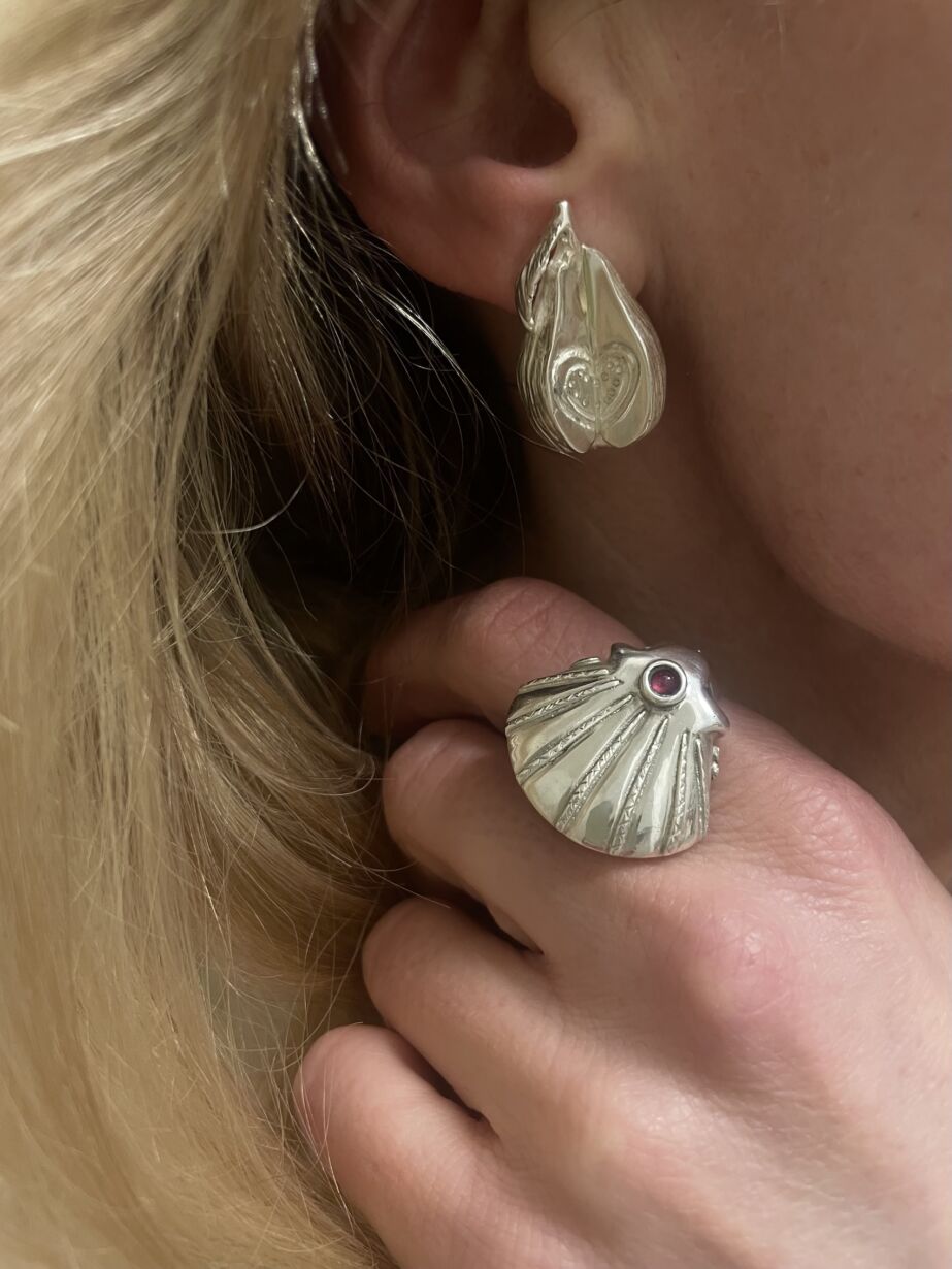 LOUISE Earrings Sterling Silver en argent 925 asymetric Love's Pear by SANDE PARIS Jewelry bijoux jewel turquoise 2