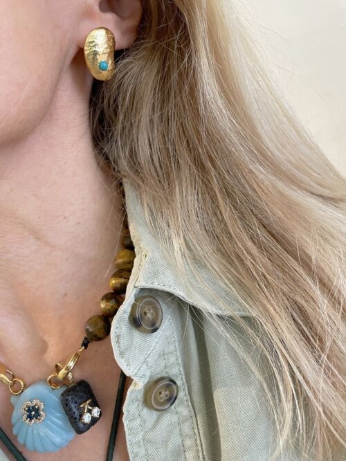 Gala earrings BO Turquoise by Sande Paris jewellry paris bijoux
