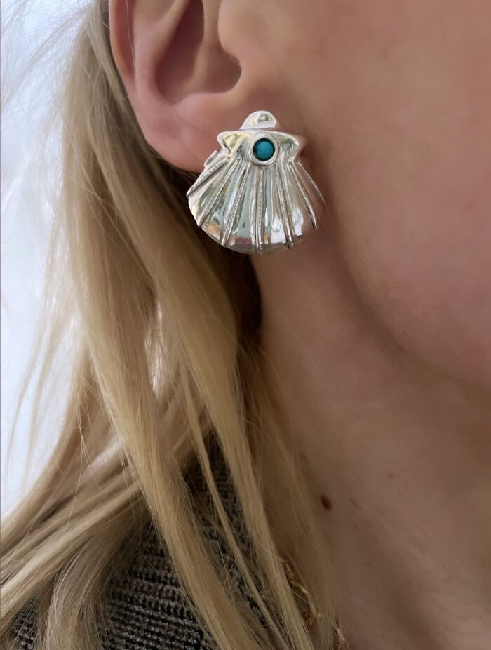 BO Earrings MY SECRET SHELL silver argent by SANDE PARIS