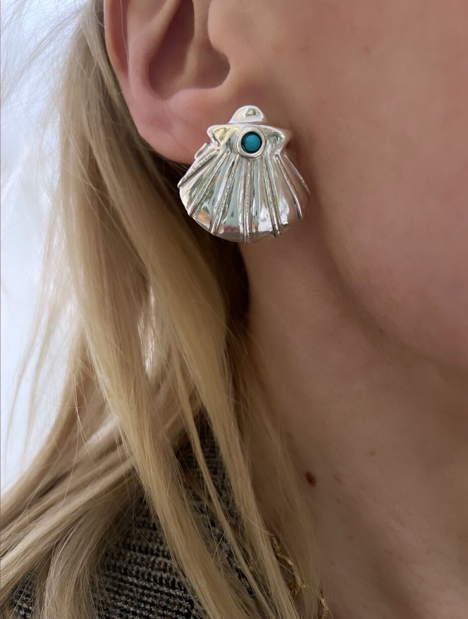 BO Earrings MY SECRET SHELL silver argent by SANDE PARIS