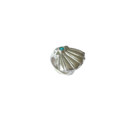 Bague Ring Silver Argent MY SECRET SHELL by SANDE PARIS jewel turquoise