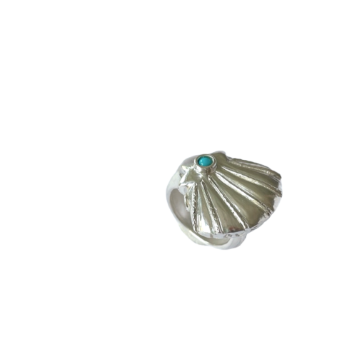 Bague Ring Silver Argent MY SECRET SHELL by SANDE PARIS jewel turquoise