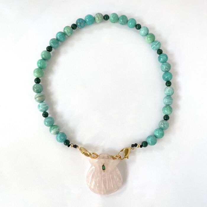 Collier Naya Amazonite Quartz Rose