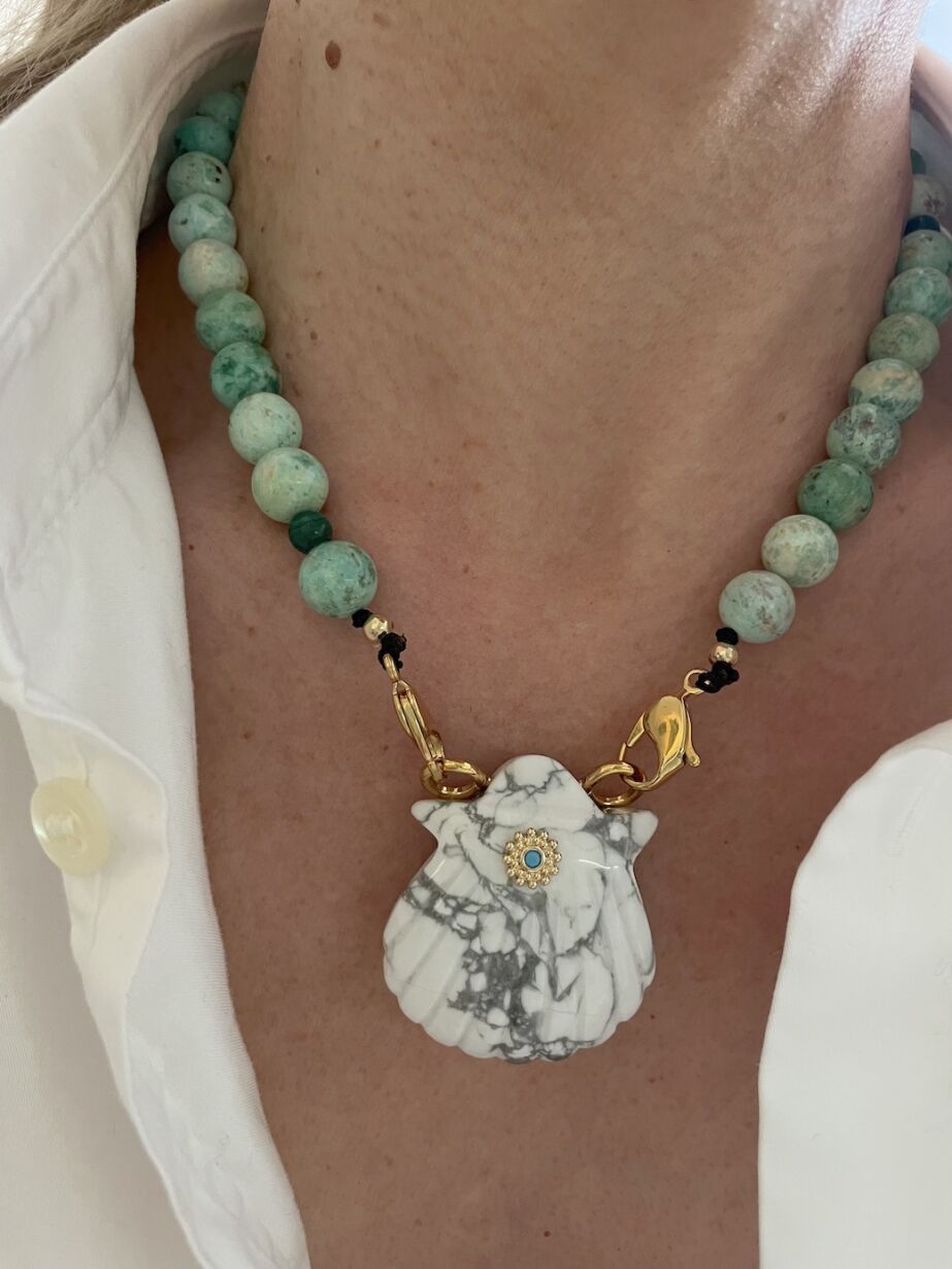NAYA PRECIOUS magnesite with Turquoise necklace by SANDE PARIS