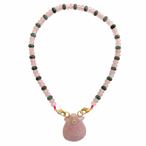 Collier Naya Rose Quartz African Turquoise by SANDE PARIS bijoux