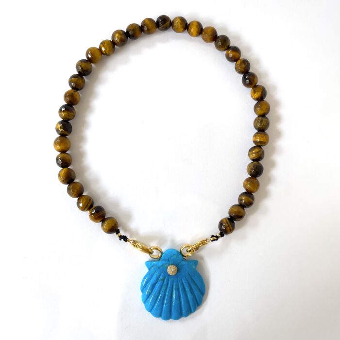 NAYA blue & tiger eye oeil de tigre by SANDE PARIS jewellery bijoux