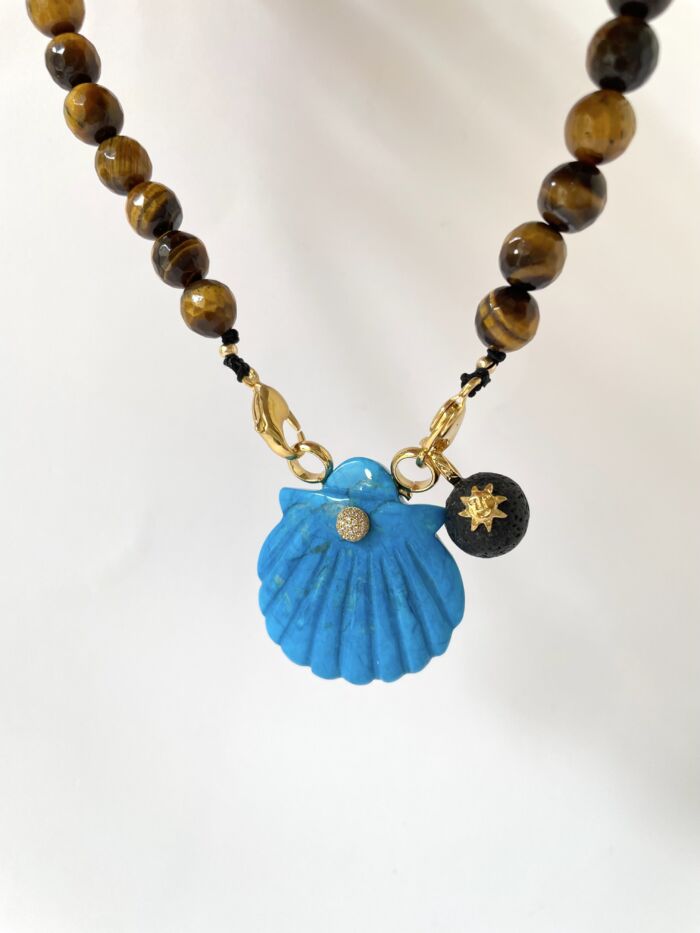 NAYA blue & tiger eye oeil de tigre by SANDE PARIS jewellery bijoux