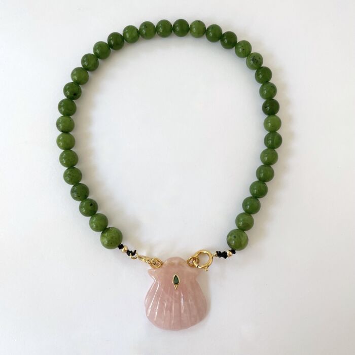 Neckalce NAYA Jade Pink by SANDE PARIS.