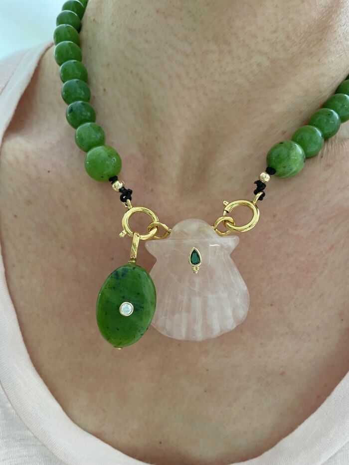 Neckalce NAYA Jade Pink by SANDE PARIS.