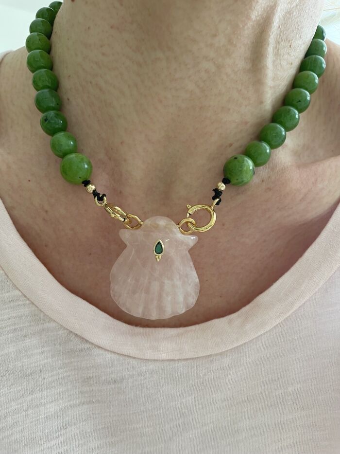 Neckalce NAYA Jade Pink by SANDE PARIS.