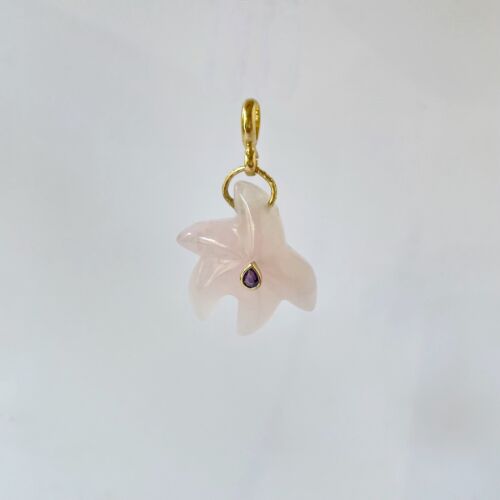 STARFISH pendant pendentif rose quartz SANDE PARIS