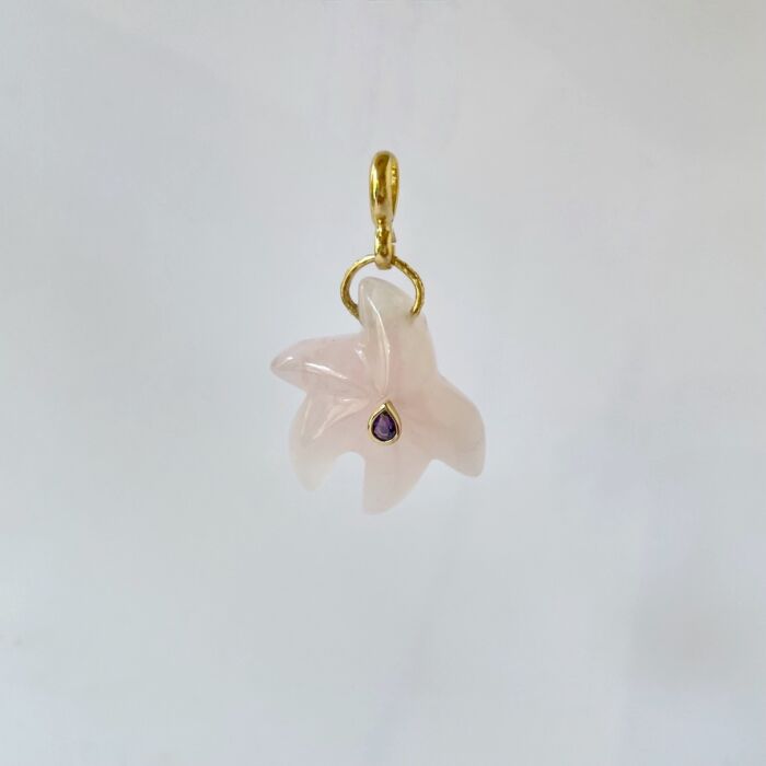 STARFISH pendant pendentif rose quartz SANDE PARIS