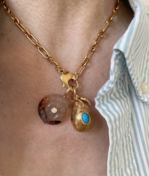 NINA ambre pendant pendentif agate by SANDE PARIS