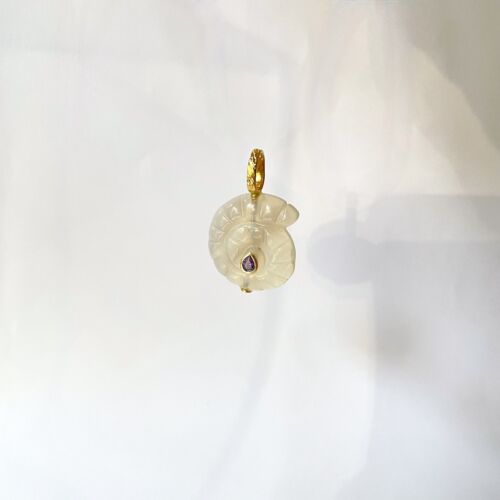 Pendant Gisele grey beige agate pendentif by SANDE PARIS