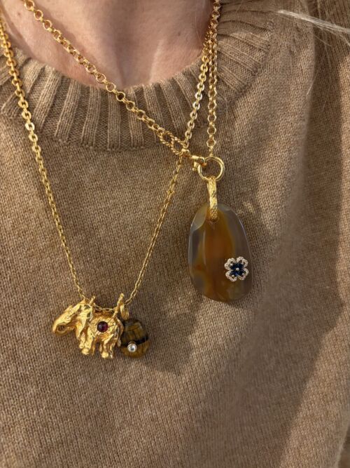 Agate Miel Honey Agate pendant by Sande Paris