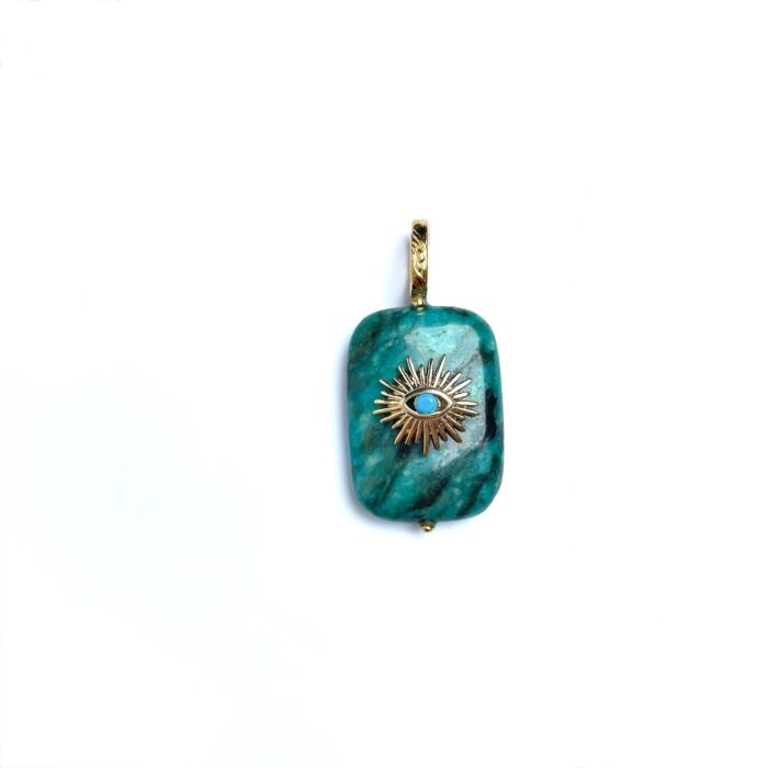 Pendentif pendant CHRISTY en chrysocolla by SANDE PARIS bijoux jewel