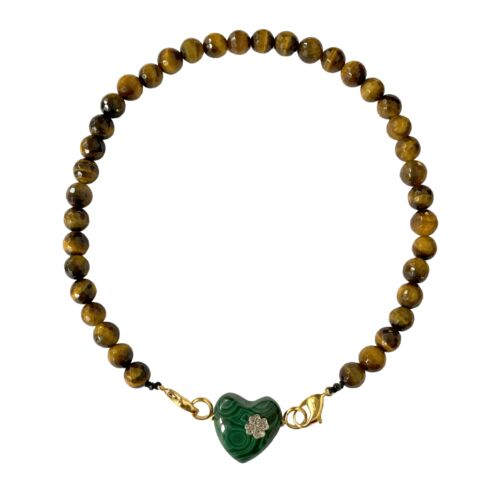 Collier Coeur Malachite