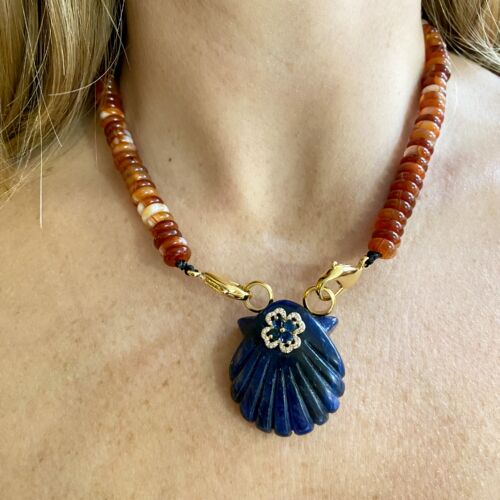 Necklace Minorque Sodalite Fire