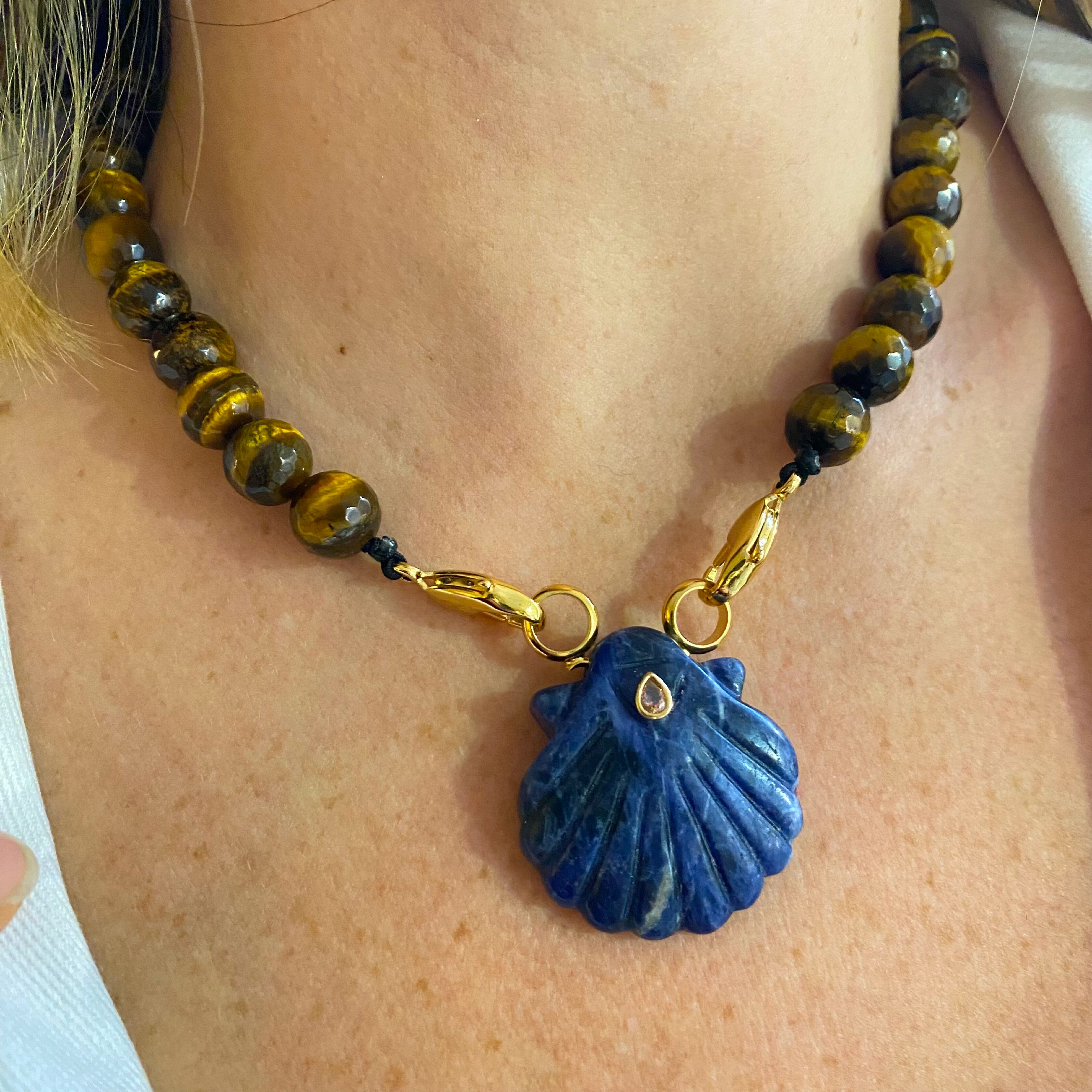 Necklace Minorque Lapis Tiger Eye