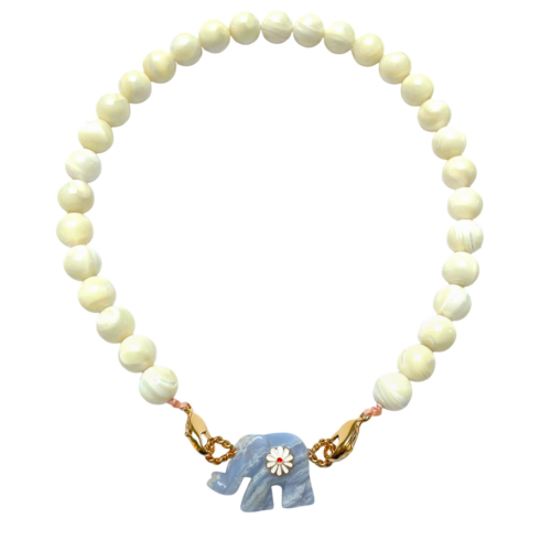 Calcedoine Elephant Necklace by SANDE PARIS bijoux