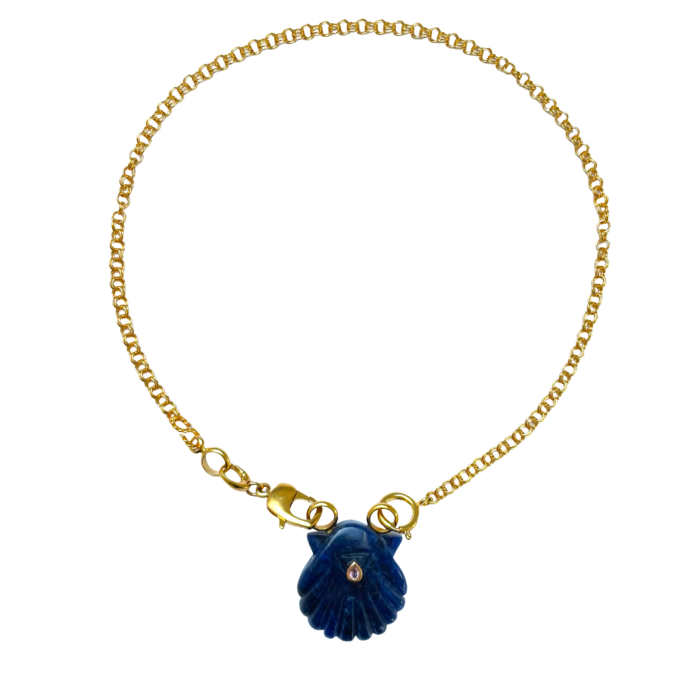 Collier Necklace MINORQUE shell coquillage sodalite by SANDE PARIS