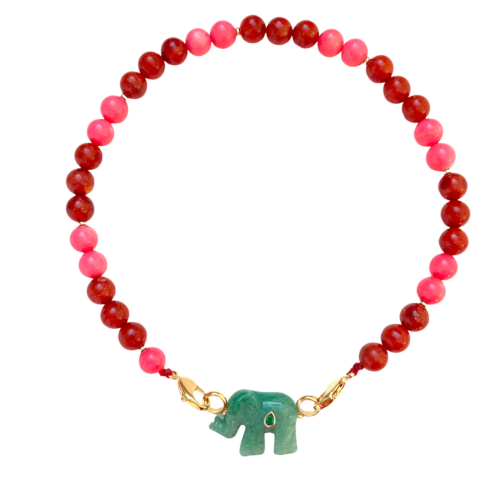 Collier Necklace Elephant aventurine verte green with Stone sea bamboo bambou de mer collier necklace by SANDE PARIS bijou