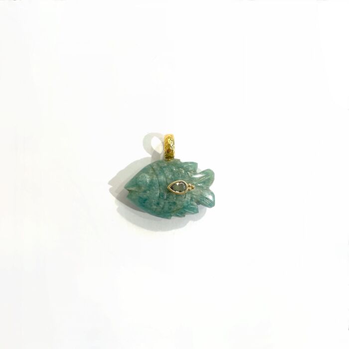 poisson Fish Pendant Amazonite Pendentif poisson by SANDE PARIS bijoux jewel
