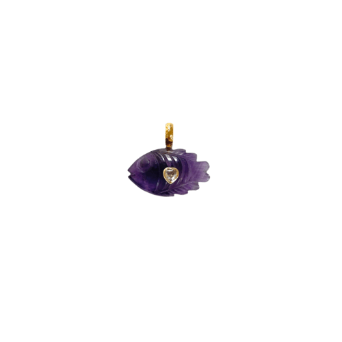 Pendant Fish Amethyst pendentif Poisson by SANDE PARIS