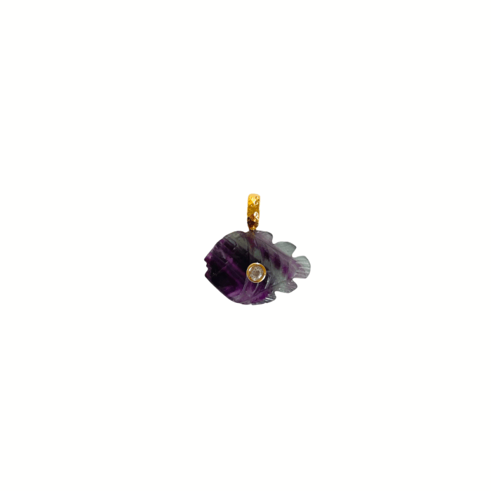 Pendant Fish Fluorite pendentif Poisson by SANDE PARIS