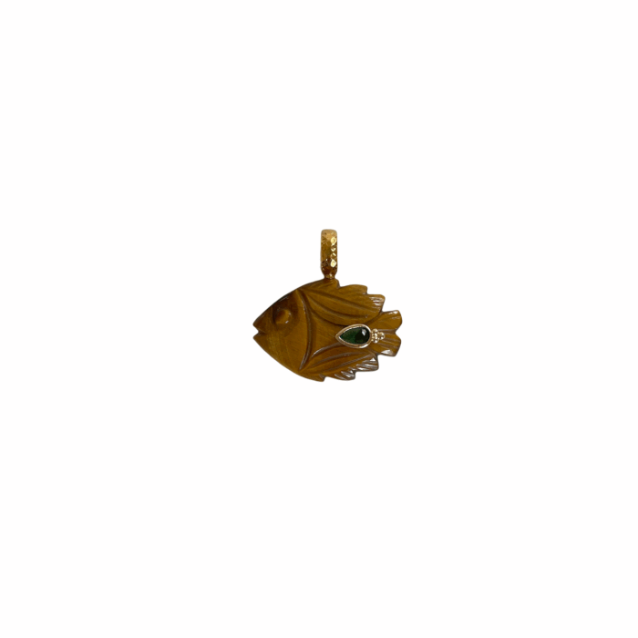 Pendant Fish Tiger Eye oeil de tigre pendentif Poisson by SANDE PARIS