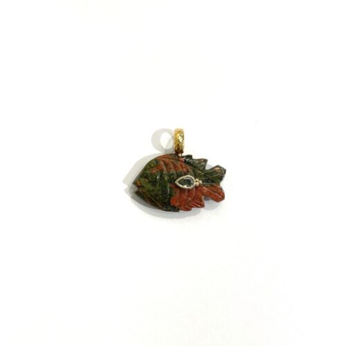 Pendant Fish pendentif Poisson Unakite by SANDE PARIS
