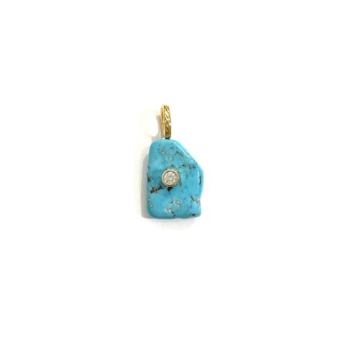 Pendentif Turquoise brute Pendant by SANDE PARIS bijoux