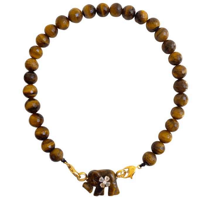 Collier pendentif Elephant Oeil de Tigre Tiger Eye necklace by SANDE PARIS.png